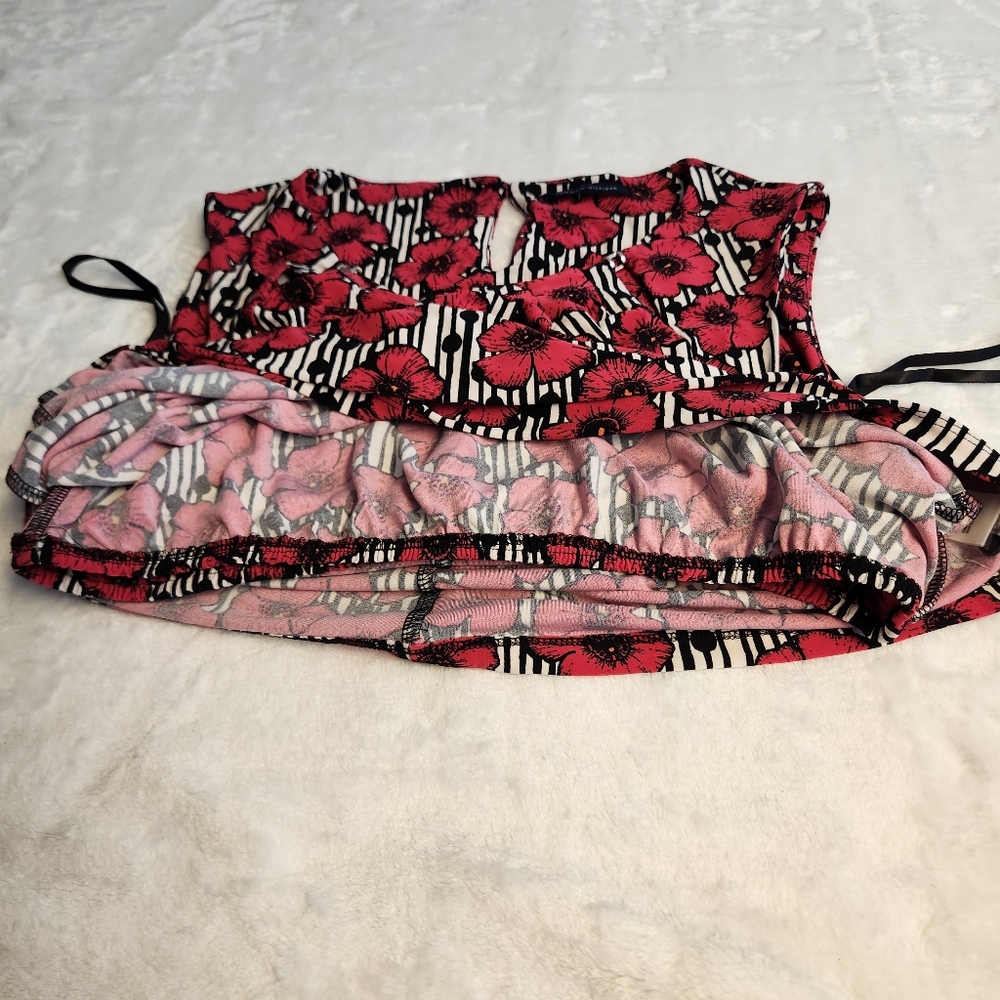 NWOT Tommy Hilfiger Pink Black Floral Sleeveless Top Sz S - Picture 9 of 13
